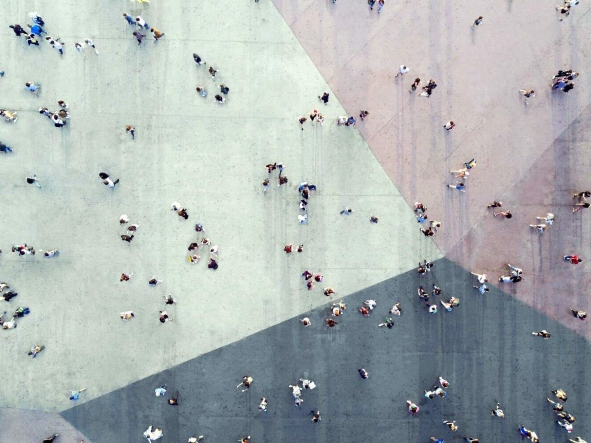 High Angle View Of People On Street